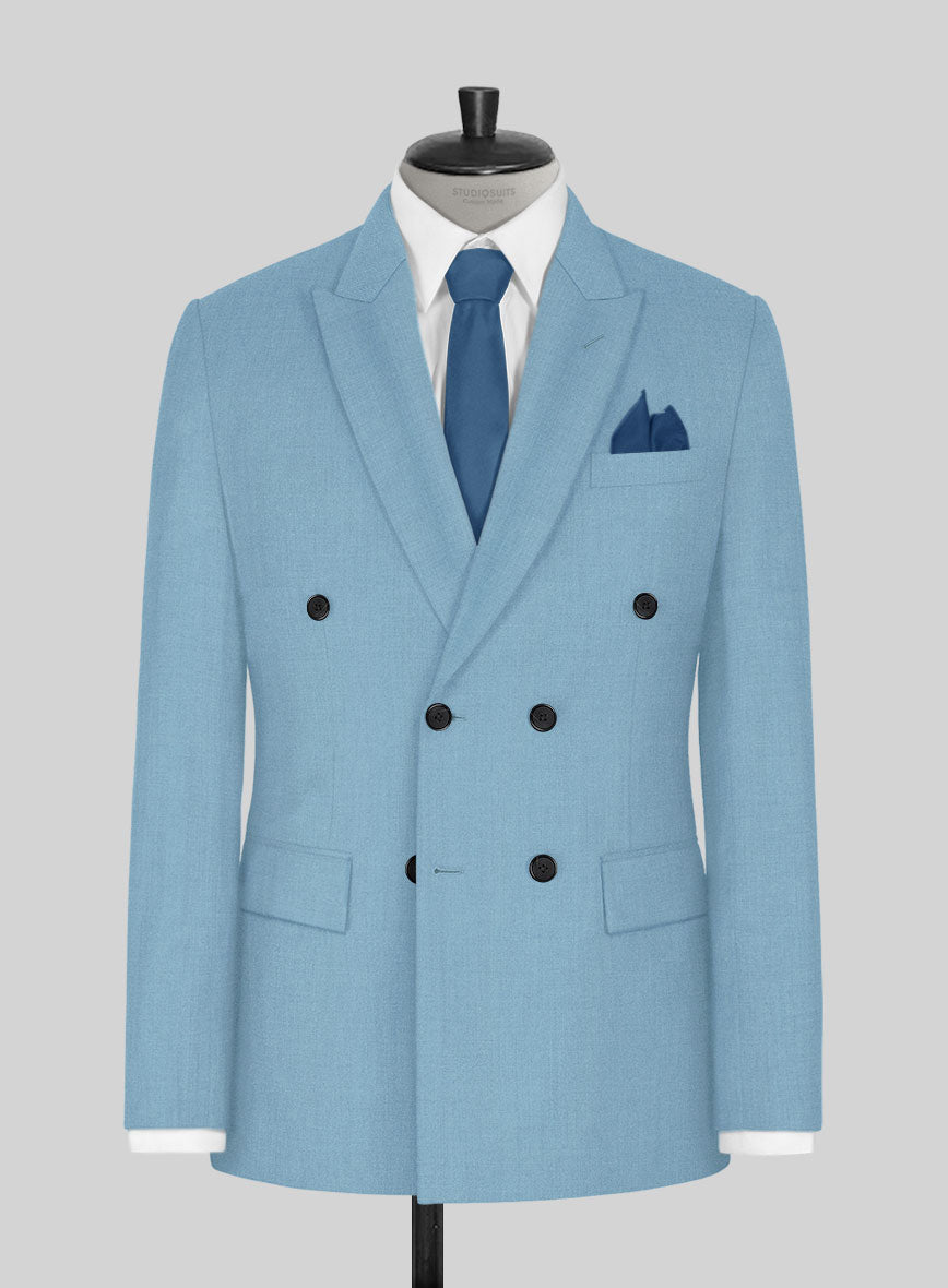 Napolean Taj Blue Wool Double Breasted Jacket – StudioSuits