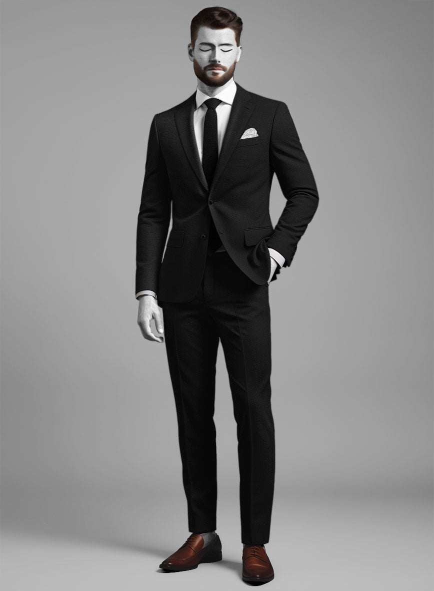 Napolean Black Wool Suit StudioSuits Napolean Black Wool Suit StudioSuits