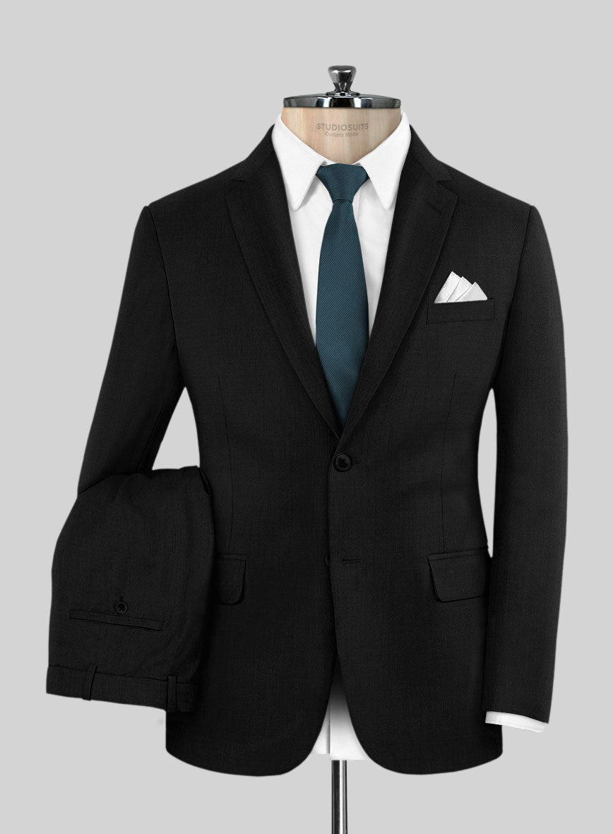 Napolean Black Wool Suit - StudioSuits
