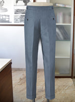 Napolean Stretch Light Blue Highland Wool Trousers - StudioSuits