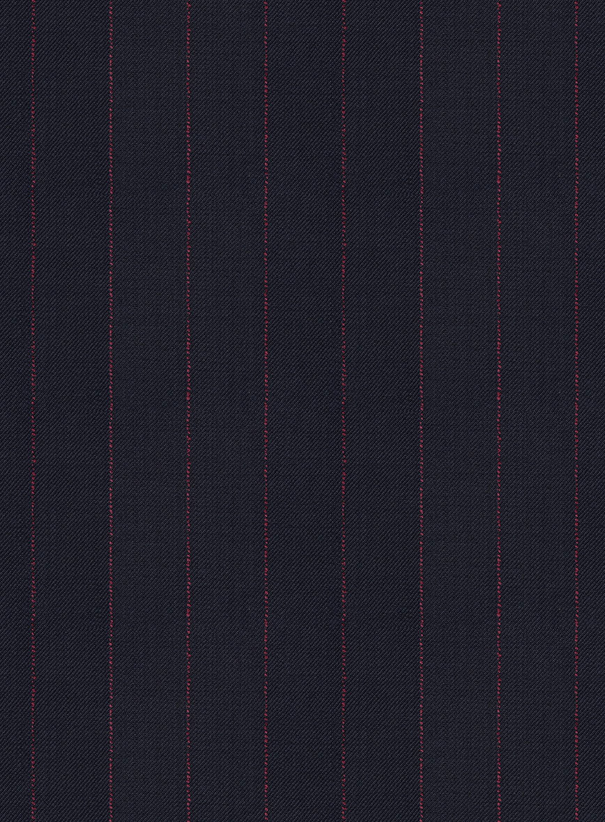 Navy Old World Stripe Wool Suit - StudioSuits