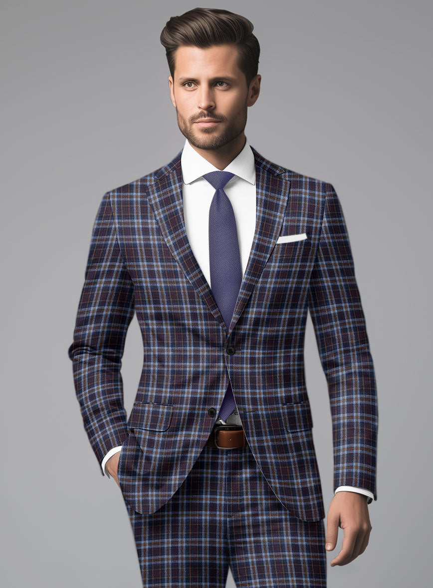 Noble Adrianna Check Wool Silk Linen Suit - StudioSuits