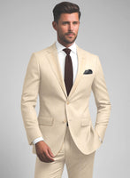 Noble Beige Wool Silk Linen Jacket - StudioSuits