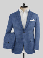 Noble Blue Wool Silk Linen Suit - StudioSuits