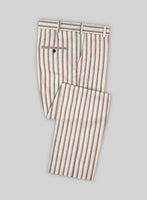 Noble Elena Cream Stripe Wool Silk Linen Suit - StudioSuits