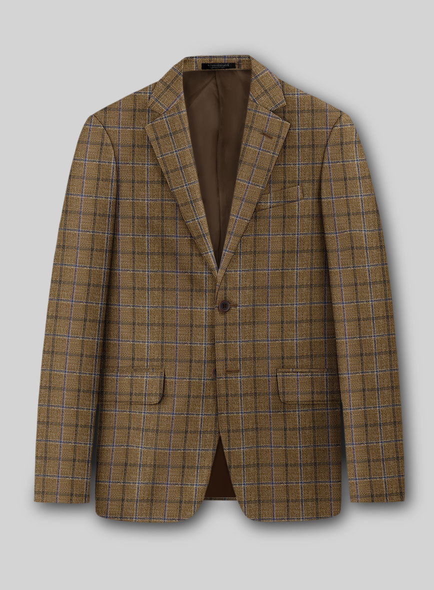 Noble Giancarlo Brown Wool Silk Linen Jacket – StudioSuits