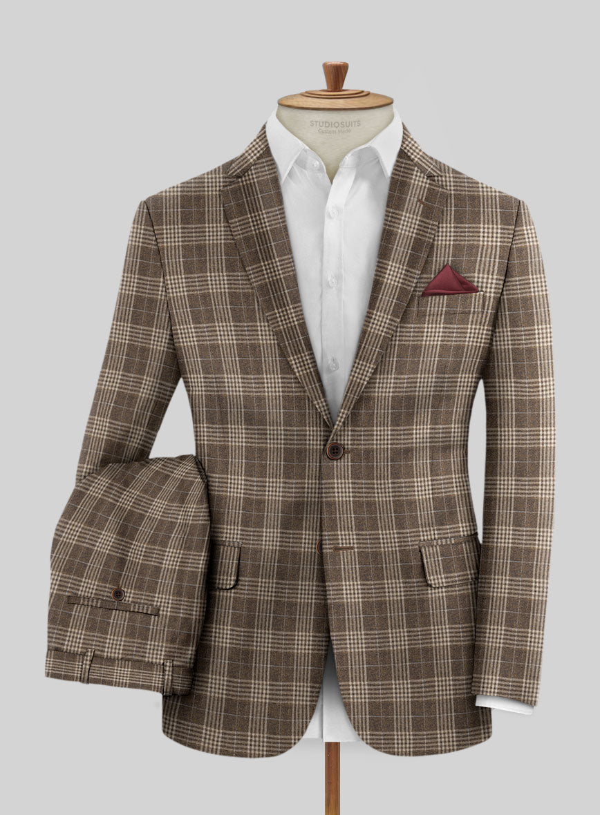 Noble Hugo Brown Wool Silk Linen Suit - StudioSuits
