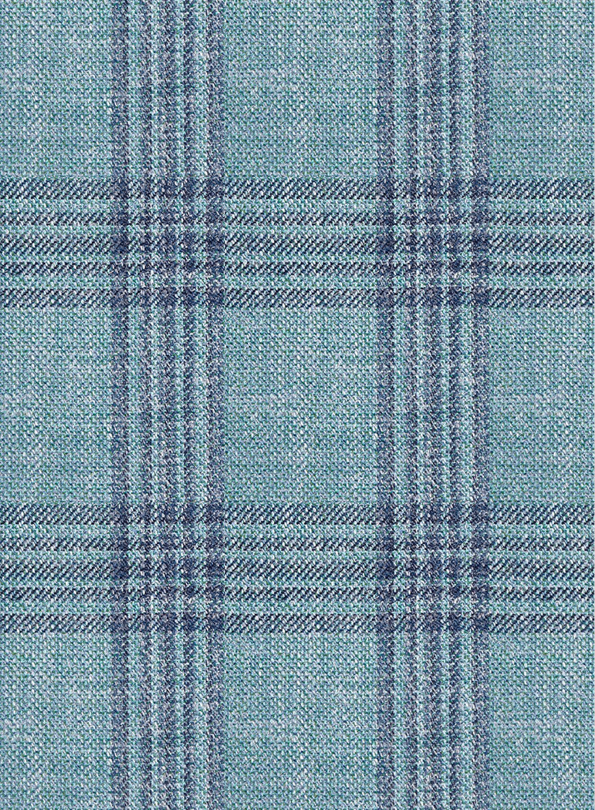 Noble Manuelita Blue Wool Silk Linen Suit - StudioSuits