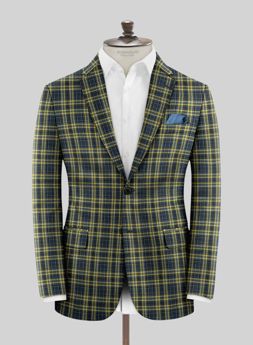 Noble Mario Check Wool Silk Linen Suit - StudioSuits