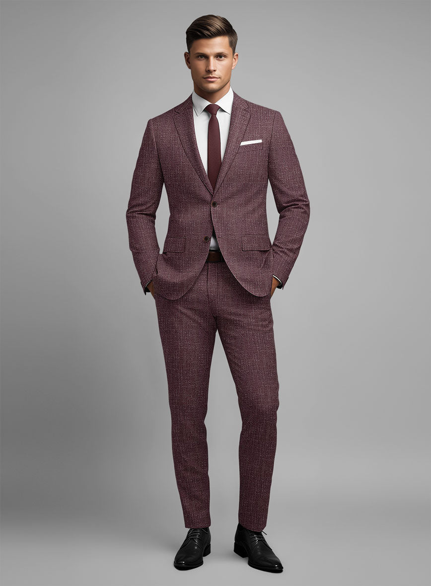 Noble Purple Wool Silk Linen Suit - StudioSuits