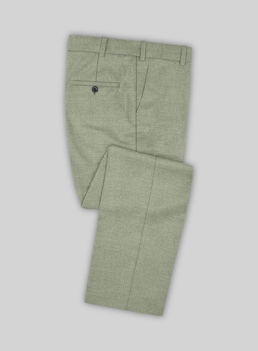 Noble Sage Green Wool Silk Linen Pants – StudioSuits