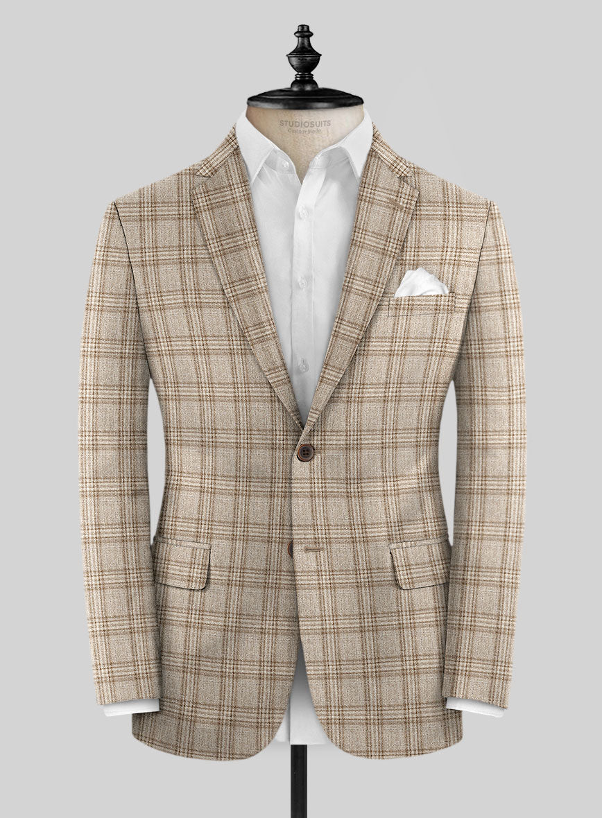 Jonah 10 Jacket - Dusty Red Wool Silk Linen