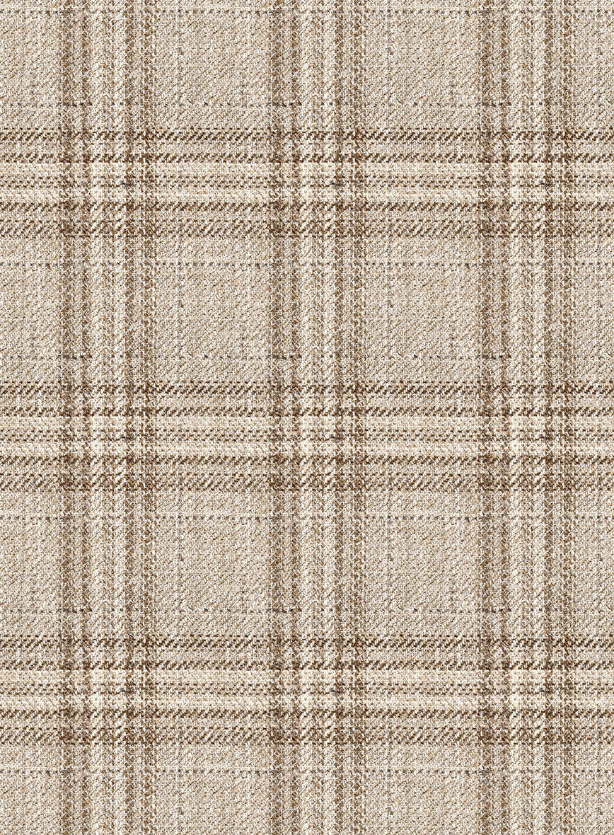 Noble Sofia Beige Wool Silk Linen Pants - StudioSuits