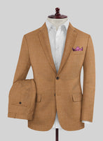 Noble Tan Wool Silk Linen Suit - StudioSuits