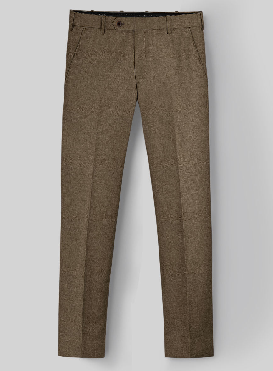 Napolean Tan Wool Pants - StudioSuits