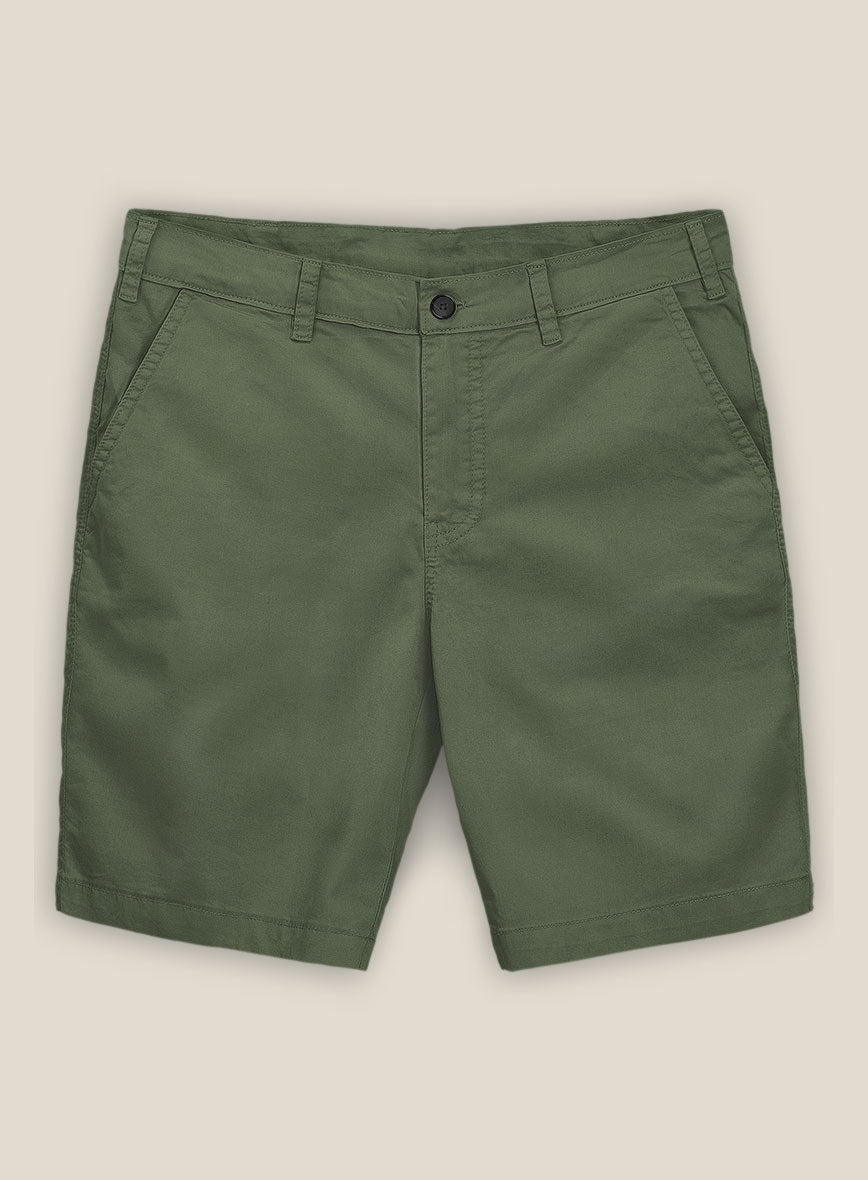 Olive Green Cotton Shorts – StudioSuits