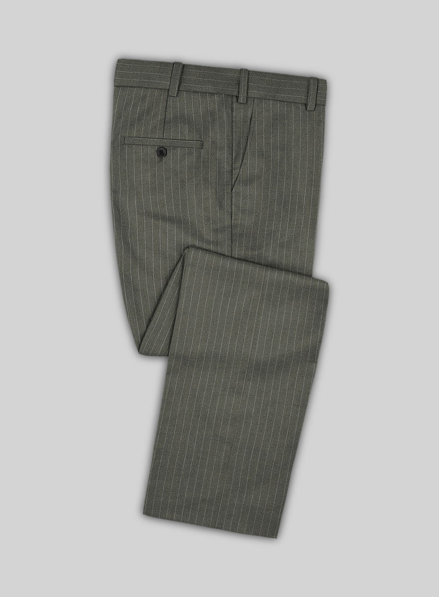 Olive Green Pinstripe Pants StudioSuits Olive Green Pinstripe Pants StudioSuits