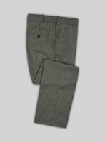 Olive Green Pinstripe Pants - StudioSuits