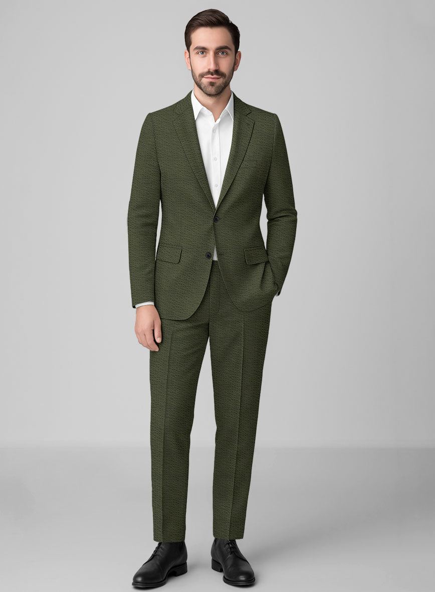 Olive Seersucker Suit - StudioSuits