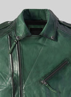 Outlaw Burnt Green Leather Jacket - StudioSuits