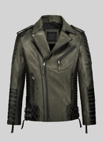 Outlaw Burnt Olive Leather Jacket - StudioSuits