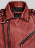 Outlaw Burnt Red Leather Jacket - StudioSuits