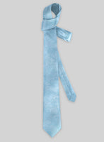 Paisley Light Blue Satin Tie - StudioSuits