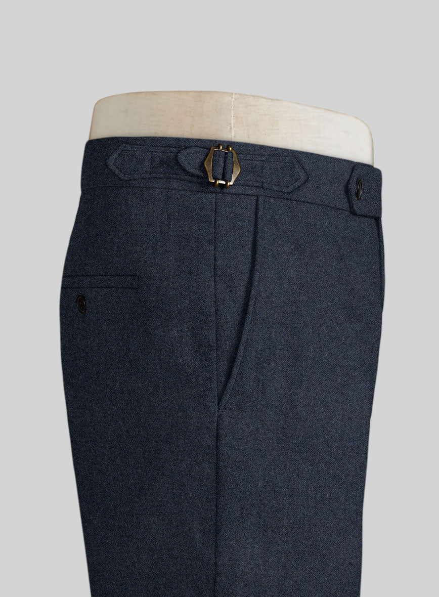 Playman Blue Denim Highland Tweed Trousers - StudioSuits