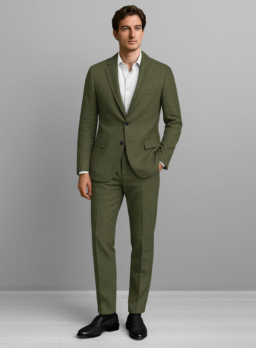 Italian Prato Green Linen Suit - StudioSuits