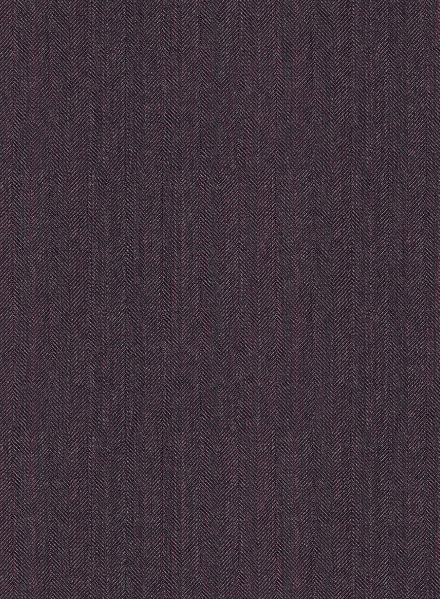 Purple Herringbone Wool Suit - StudioSuits