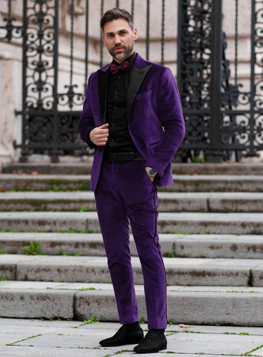 Mens Suit Purple Velvet Blazer Men Velour Mens Suit Tailored Fit