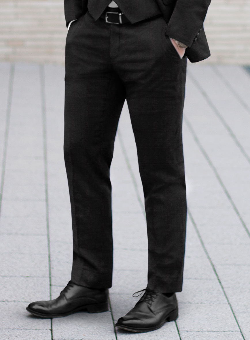 Reda Cashmere Dark Gray Windowpane Wool Suit - StudioSuits