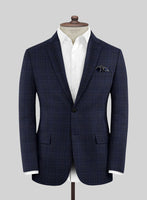 Reda Cavez Blue Checks Wool Suit - StudioSuits