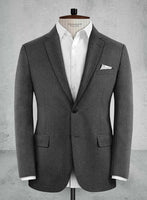 Reda Flannel Charcoal Wool Jacket - StudioSuits