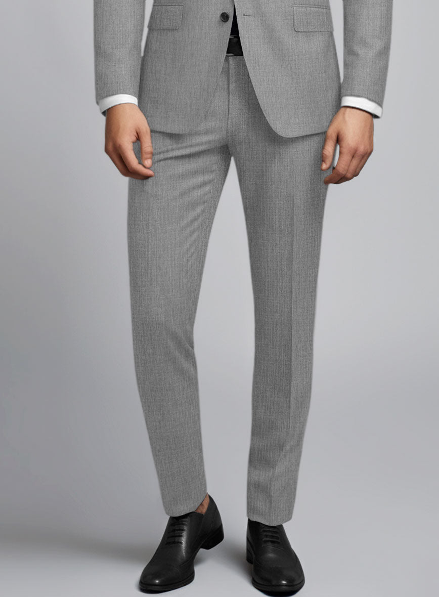 Reda Worsted Mid Gray Pure Wool Pants - StudioSuits