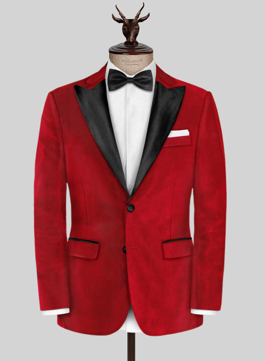 Red Velvet Tuxedo Jacket – StudioSuits