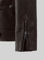 Resolute Brown Biker Leather Jacket - StudioSuits