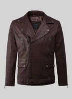 Resolute Burgundy Biker Leather Jacket - StudioSuits