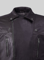 Resolute Purple Biker Leather Jacket - StudioSuits