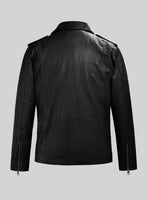 Revolt Black Biker Leather Jacket - StudioSuits