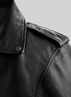 Revolt Black Biker Leather Jacket - StudioSuits
