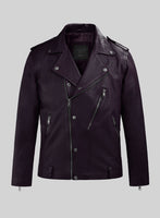 Revolt Purple Biker Leather Jacket - StudioSuits