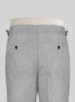 Rope Weave Light Gray Highland Tweed Trousers - StudioSuits