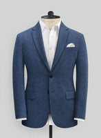 Rope Weave Persian Blue Tweed Suit - StudioSuits