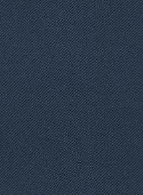 Washed Royal Blue Feather Cotton Canvas Stretch Chino Pants - StudioSuits
