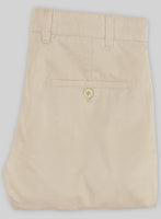 Washed Sand Feather Cotton Canvas Stretch Chino Pants - StudioSuits
