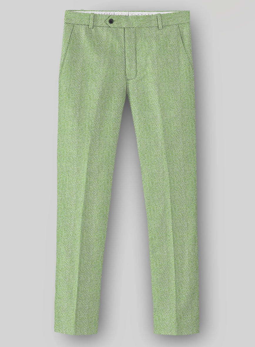 Sartori Celemente Green Herringbone Soft Tweed Pants – StudioSuits