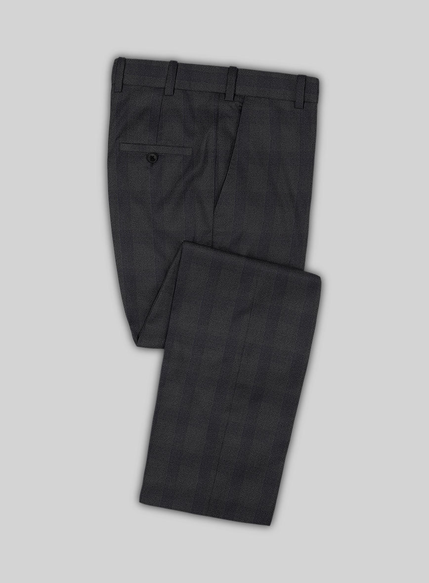 Scabal Arriol Checks Charcoal Wool Pants – StudioSuits