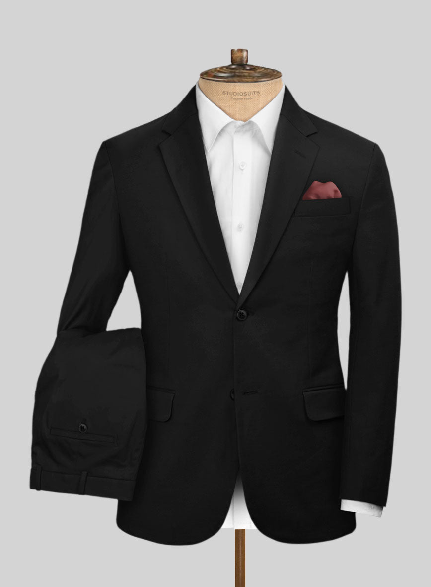 Scabal Black Cashmere Cotton Suit – StudioSuits