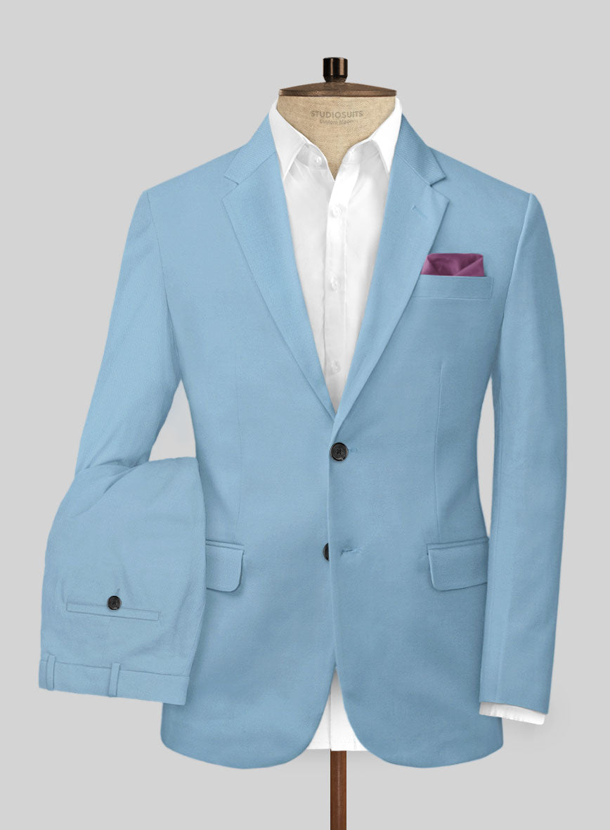 Scabal Cornflower Blue Cashmere Cotton Suit StudioSuits Scabal Cornflower Blue Cashmere Cotton Suit StudioSuits